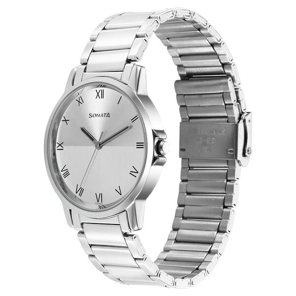 Sonata Quartz Analog Silver Dial Watch for Men - image number 1