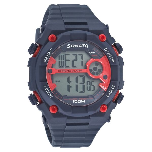 Sonata Digital Red Dial Strap Watch for Men - image number 0