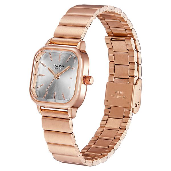 Poze by Sonata Quartz Analog Silver Dial Stainless Steel Strap Watch for Women - image number 2