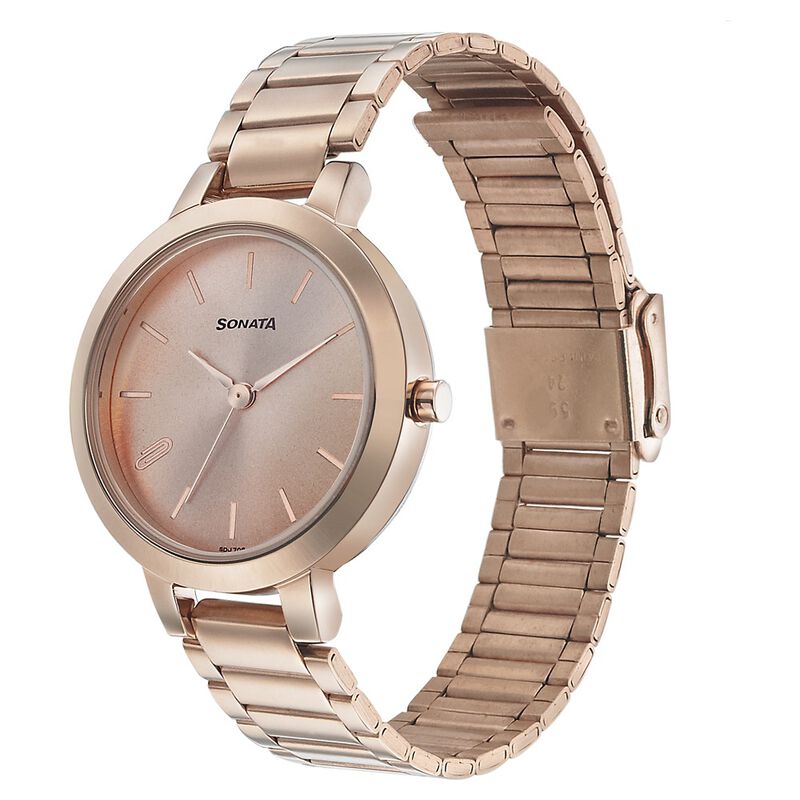 Sonata Play Rose Gold Dial Women Watch With Stainless Steel Strap - image number 1