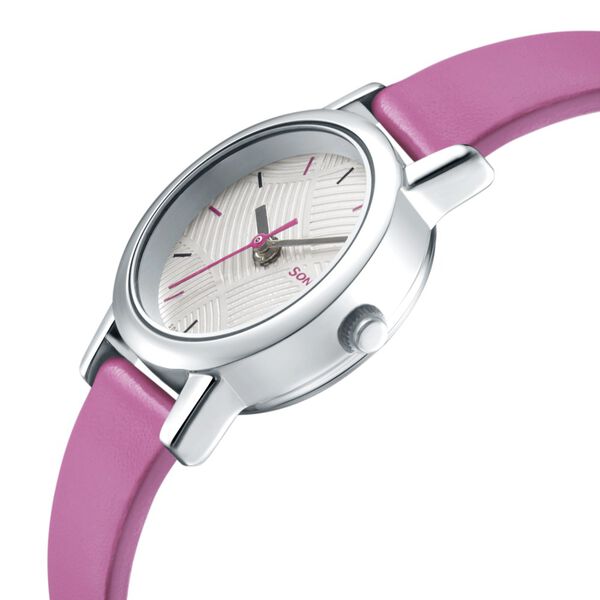 Sonata Splash White Dial Women Watch With Leather Strap - image number 3