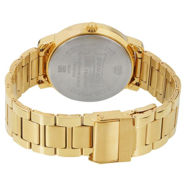 Sonata Quartz Analog with Day and Date White Dial Stainless Steel Strap Watch for Men - image number 3