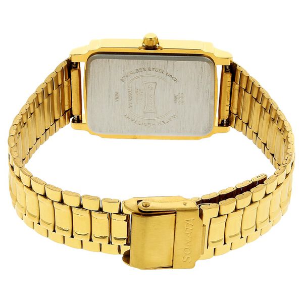 Sonata Quartz Analog Champagne Dial Stainless Steel Strap Watch for Men - image number 3