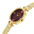 Sonata Classic Gold Maroon Dial Metal Strap Watch for Women - image number 2