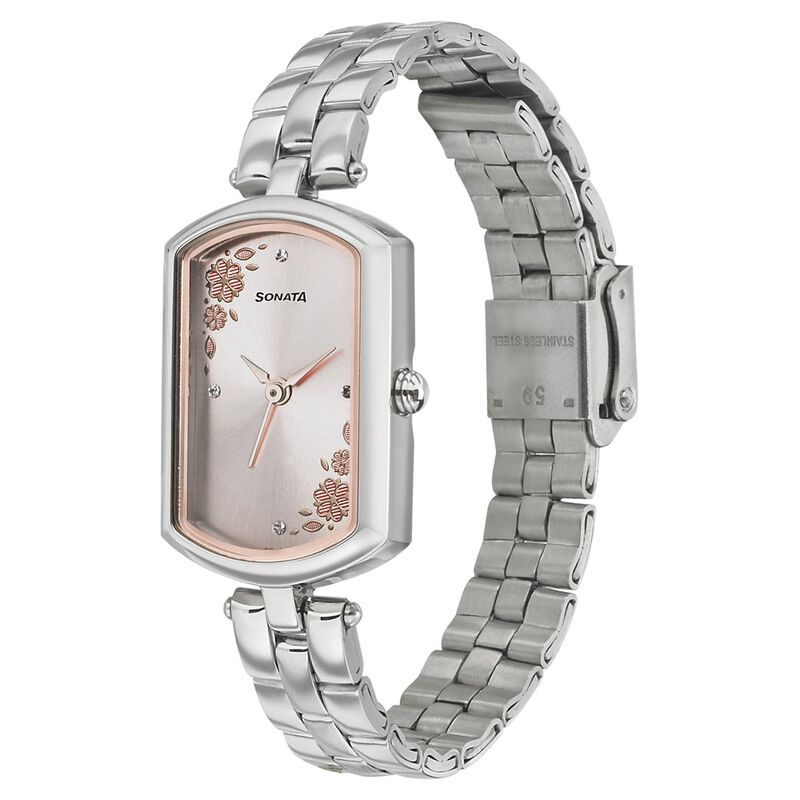 Sonata Wedding Rose Gold Dial Women Watch With Stainless Steel Strap - image number 1