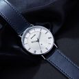 Sonata Quartz Analog with Date Silver Dial Black Leather Strap Watch For Men - image number 0