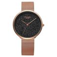 Poze by Sonata Quartz Analog Black Dial Stainless Steel Strap Watch for Women - image number 0
