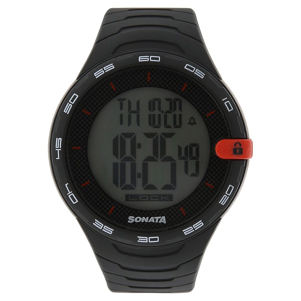 Buy Online SF Digital Dial Plastic Strap Watch for Men 77041pp04 Sonata