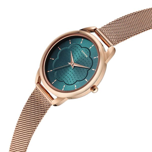 Sonata Wedding Quartz Analog Green Dial Stainless Steel Strap Watch for Women - image number 1