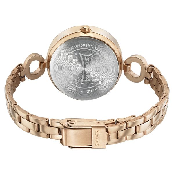 Sonata Wedding Rose Gold Dial Women Watch With Stainless Steel Strap - image number 3