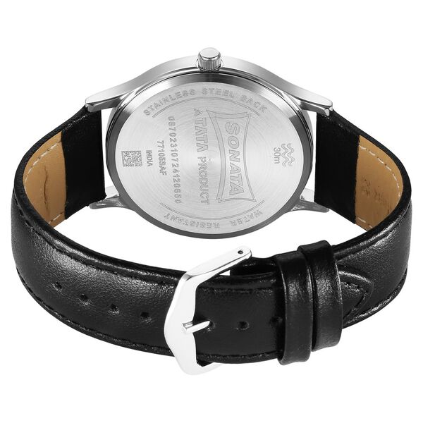 Sonata Aspire Quartz Analog Off White Dial Leather Strap Watch For Men - image number 3