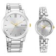 Sonata Quartz Analog Silver Dial Stainless Steel Strap Watch for Couple - image number 0