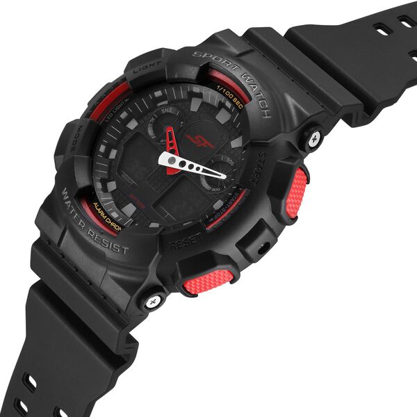 SF Vigour Quartz Digital Analog Digital Black Dial With Black Color Plastic Strap Watch For Unisex - image number 1