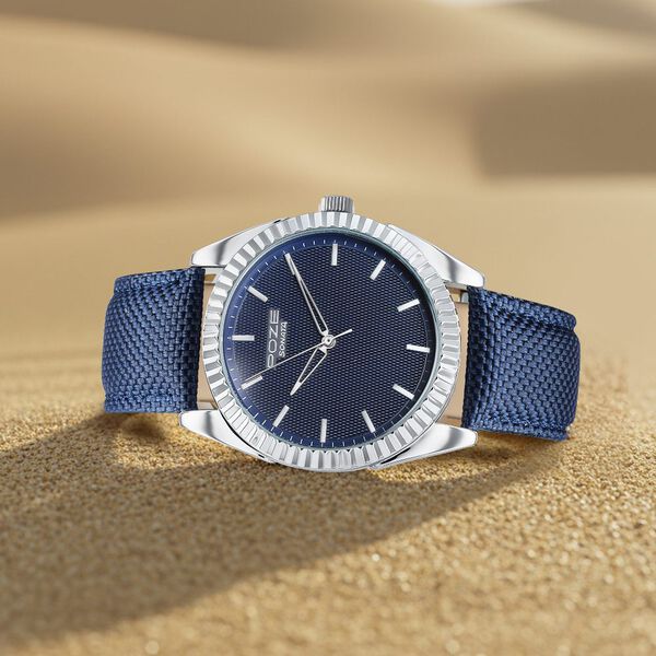 Poze By Sonata Quartz Analog Blue Dial Blue Nylon Strap Watch For Men - image number 0
