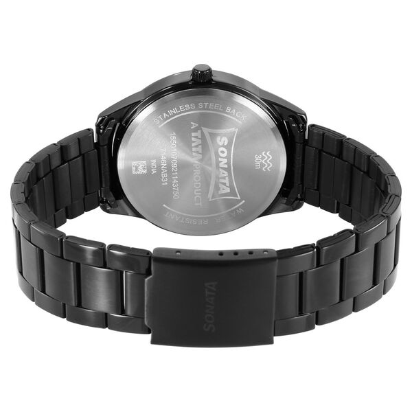 Sonata Force Quartz Analog with Day and Date Blue Dial Stainless Steel Strap Watch for Men - image number 3