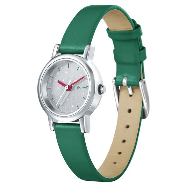 Sonata Splash White Dial Women Watch With Leather Strap - image number 2