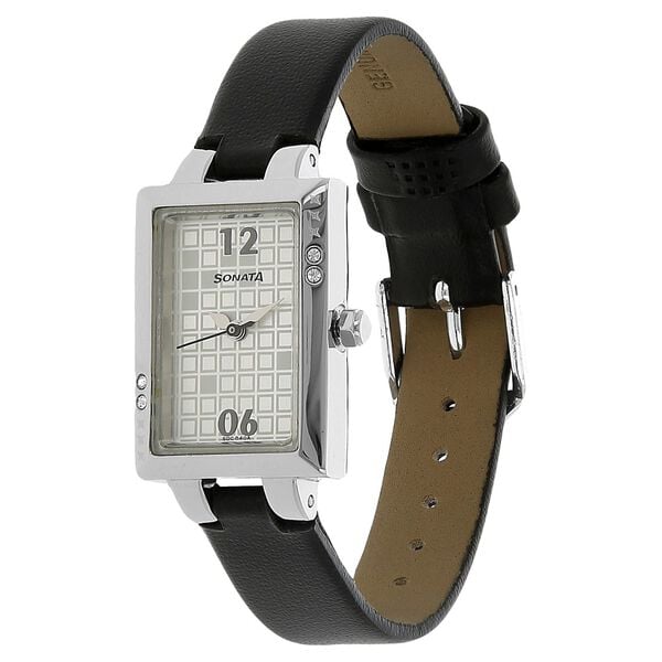 Sonata Quartz Analog White Dial Leather Strap Watch for Women - image number 1
