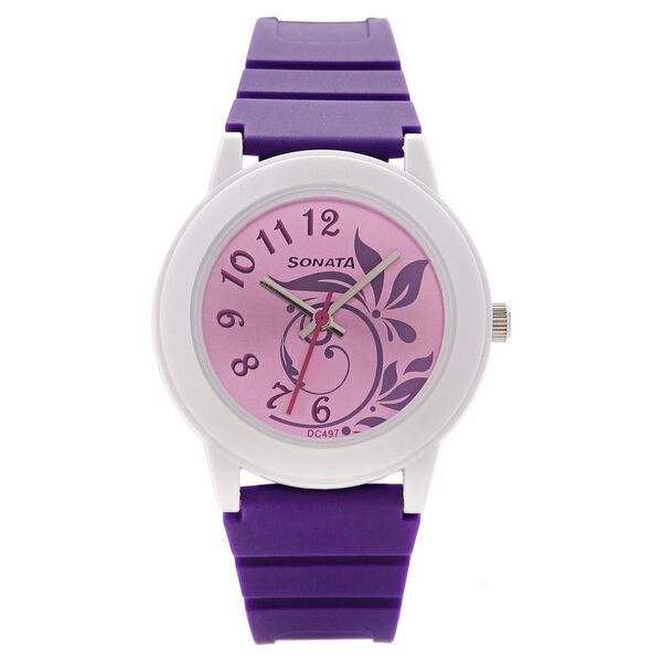 SF Quartz Analog Pink Dial Plastic Strap Watch for Women - image number 0