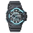 SF Quartz Analog Digital Black Dial PU Strap Watch for Men - image number 0