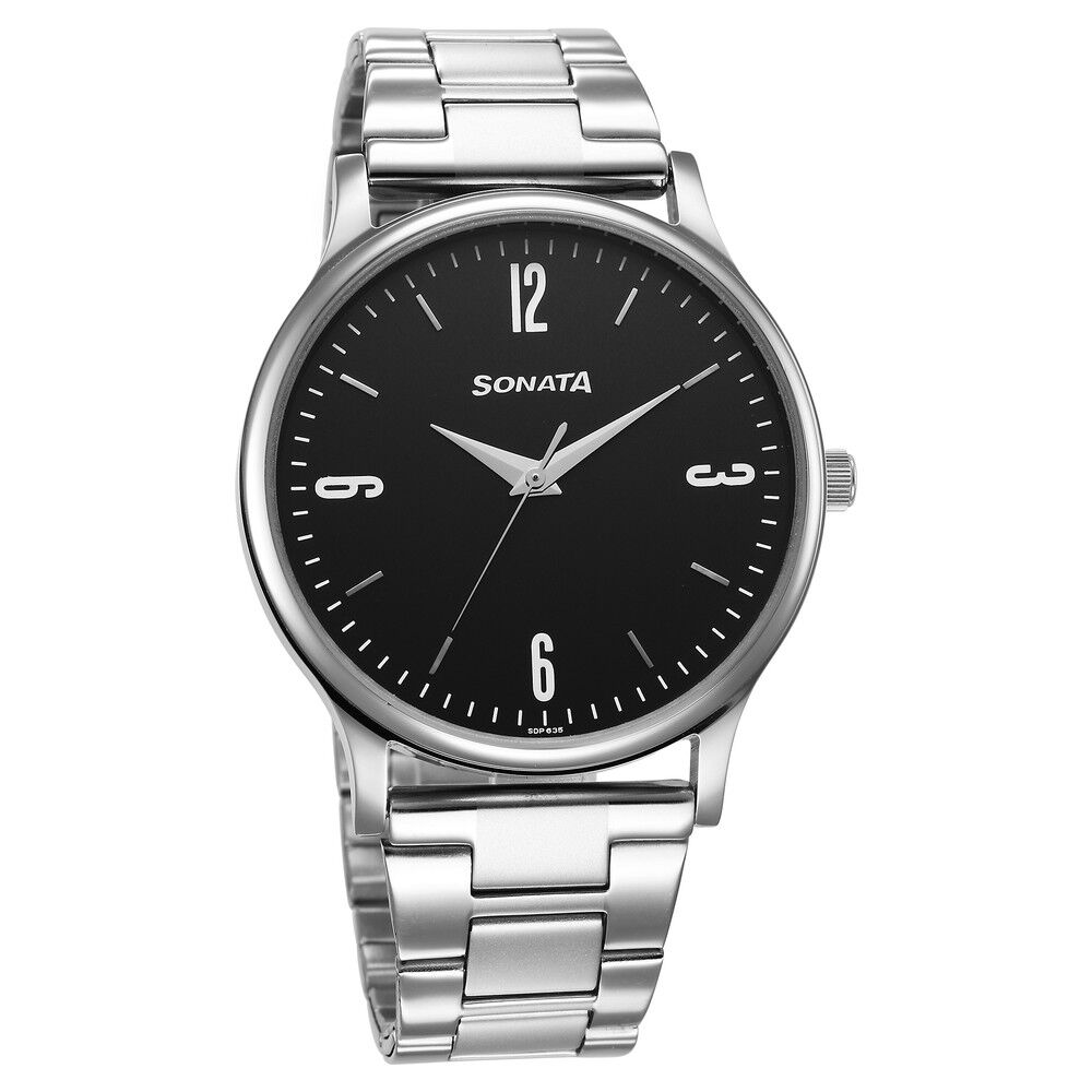 Sonata watch silver colour online