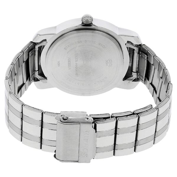 Sonata Quartz Analog Black Dial Stainless Steel Strap Watch for Men - image number 3