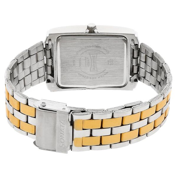 Sonata Quartz Analog with Day and Date White Dial Stainless Steel Strap Watch for Men - image number 3
