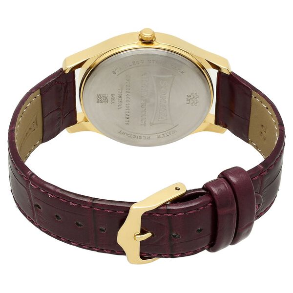 Sonata Quartz Analog White Dial Leather Strap Watch for Men - image number 4