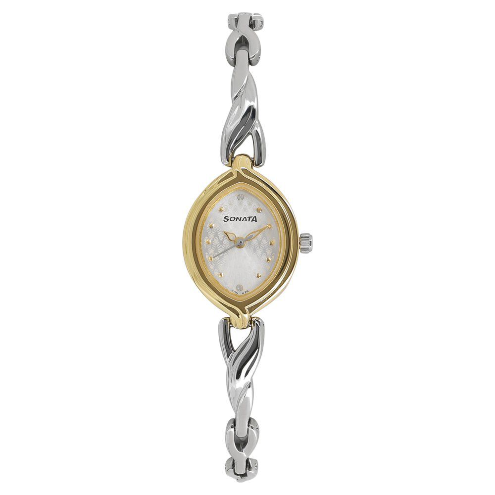 Buy Online Sonata Pankh Silver Dial Women Watch With Metal Strap 8109bm01 Sonata