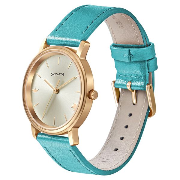 Sonata Play Silver Dial Women Watch With Leather Strap - image number 1