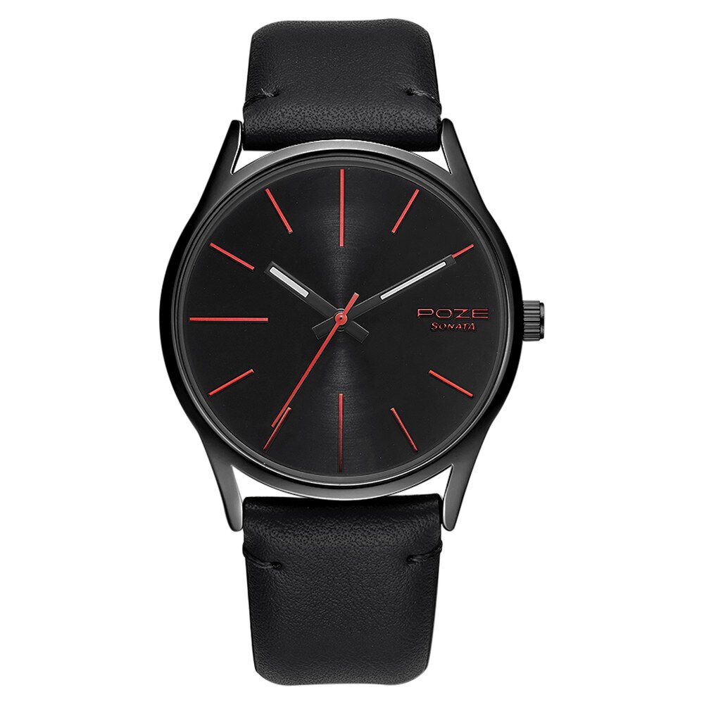Sonata black watch for men best sale