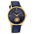 Sonata Gold Blue Dial Leather Strap Watch for Men with 22K Tanishq Gold Coin - image number 1