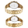 Sonata Perfect Pairs Quartz Analog Silver Dial Golden Metal Strap Watch For Couple - image number 3