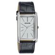 Sonata Ascent White Rectangular Watch with Leather Strap - image number 1