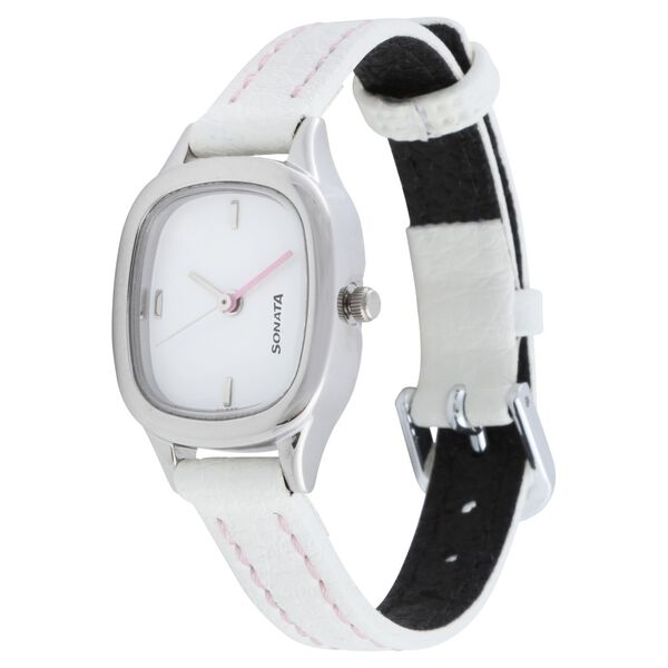 Sonata Quartz Analog White Dial Leather Strap Watch for Women - image number 1