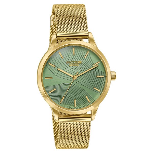 Poze By Sonata Quartz Analog Green Dial Golden Metal Strap Watch For Women - image number 2