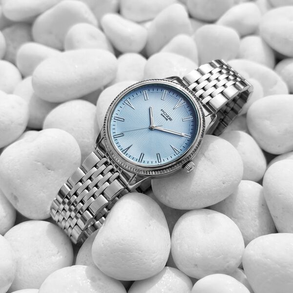 Sonata Poze Quartz Analog Tiffany Blue Dial Silver Coloure Stainless Steel Strap Watch For Men - image number 0