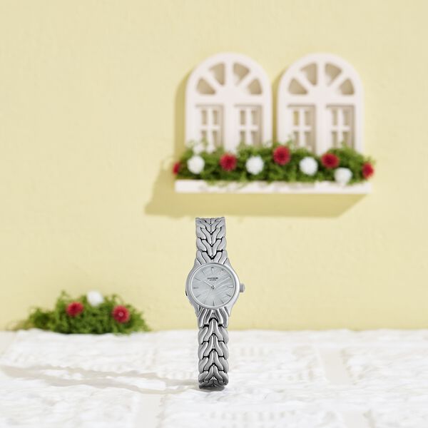 Poze Poze Quartz Analog White Dial Silver Metal Strap Watch For Women - image number 0