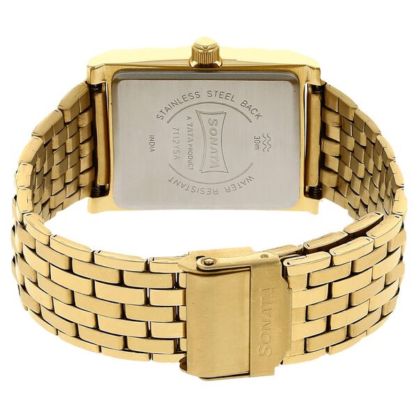 Sonata Quartz Analog with Date Champagne Dial Stainless Steel Strap Watch for Men - image number 3