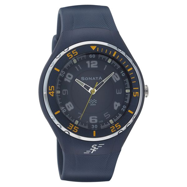 Sonata Quartz Analog Blue Dial Strap Watch for Men - image number 0