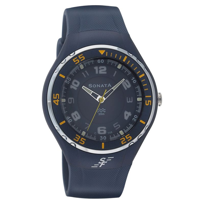 Sonata Quartz Analog Blue Dial Strap Watch for Men - image number 0