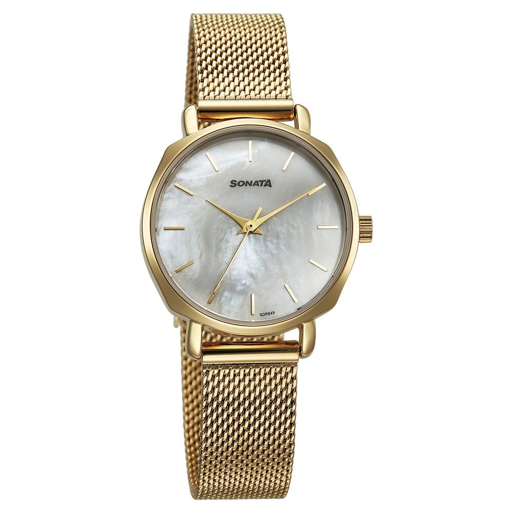 Sonata Eternia Quartz Analog Silver Dial Metal Strap Watch For Women-image-38