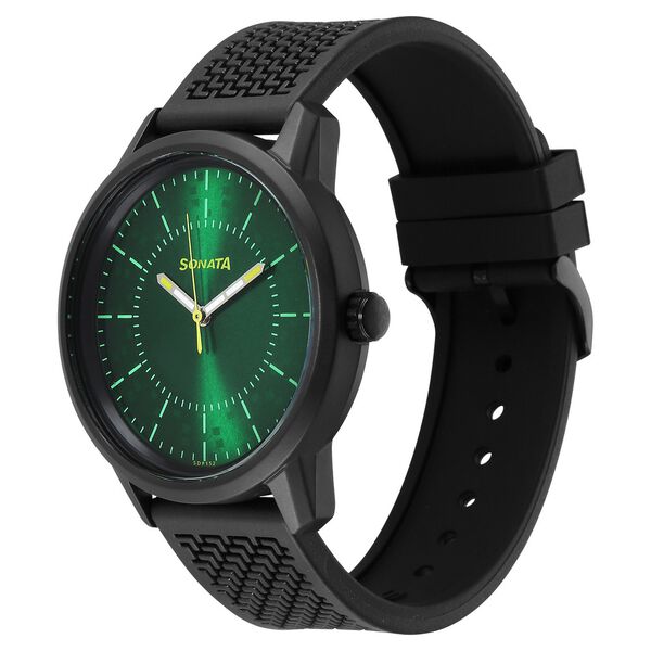 Sonata Volt Quartz Analog Green Dial Polyurethane Strap Watch for Men - image number 2