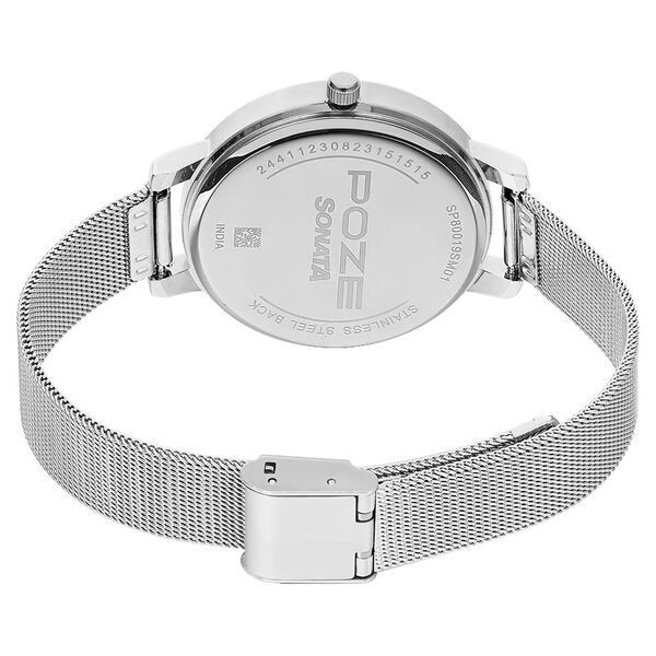 Poze by Sonata Quartz Analog Blue Dial Stainless Steel Strap Watch for Women - image number 4