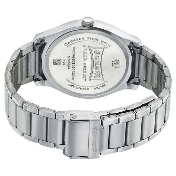 Sonata Quartz Analog Blue Dial Stainless Steel Strap Watch for Men - image number 3