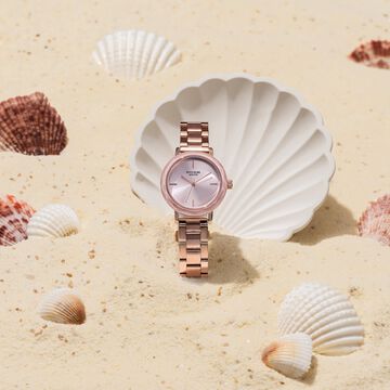 Sonata Poze Quartz Analog Pink Dial Stainless Steel Strap Watch For Women