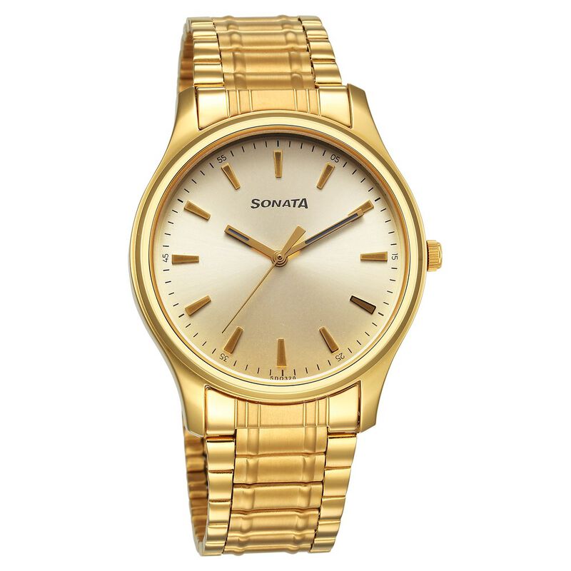 Buy Online Sonata Traditional Essentials Quartz Analog Champagne