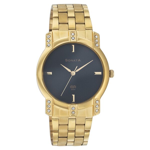 Sonata Quartz Analog Black Dial Strap Watch for Men - image number 0