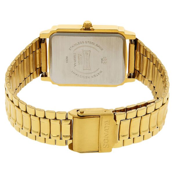 Sonata Quartz Analog Champagne Dial Stainless Steel Strap Watch for Men - image number 3