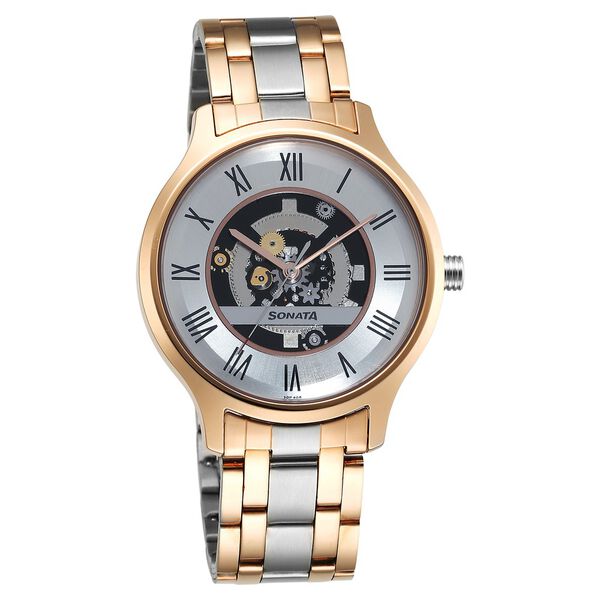 Sonata Unveil Quartz Analog Silver Dial Stainless Steel Strap Watch for Men - image number 0