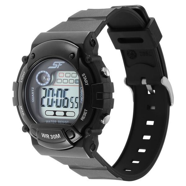 Sonata Digital Dial Black Plastic Strap Watch for Men - image number 1